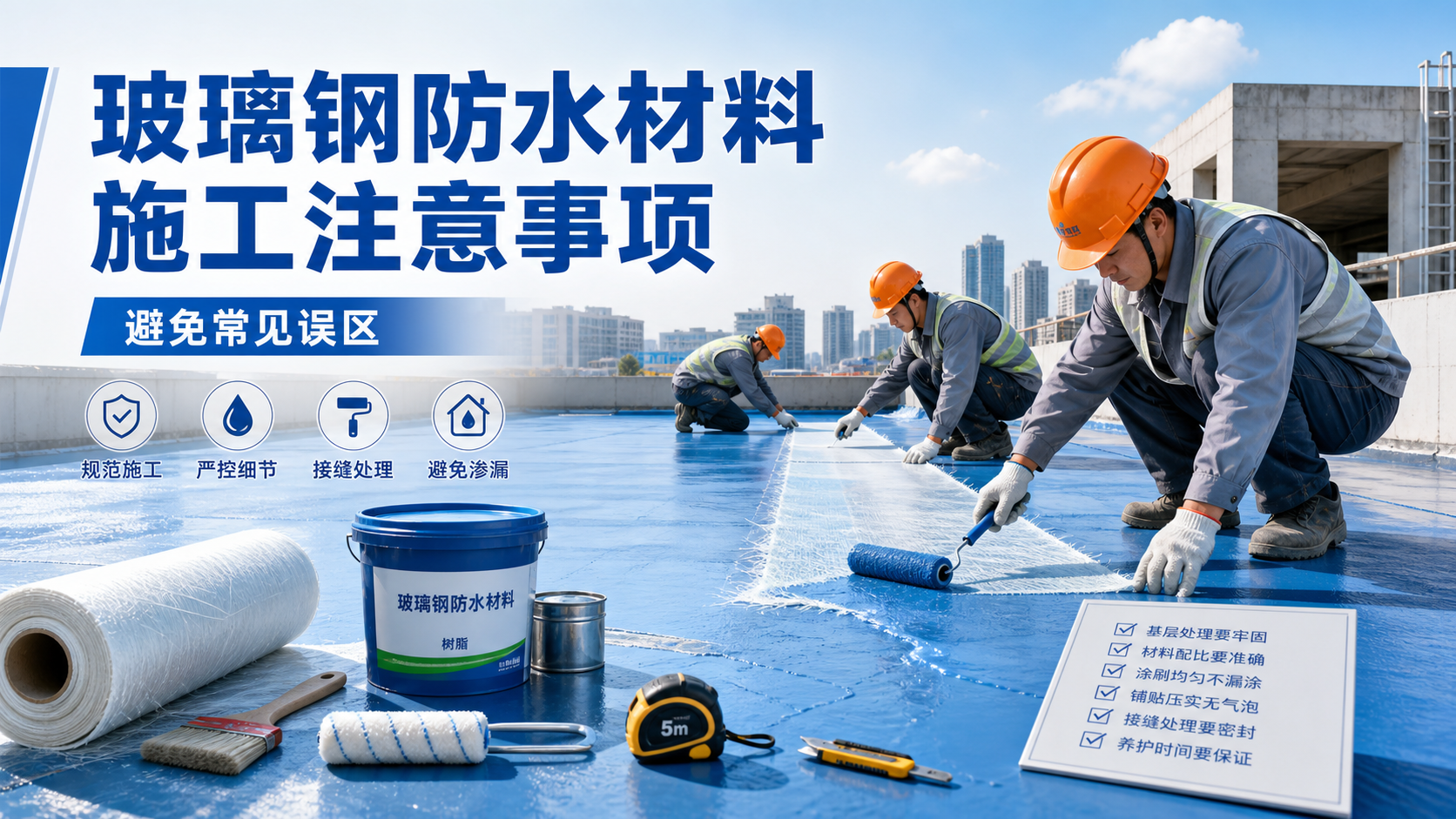 玻璃钢防水材料施工注意事项，避免常见误区 黔西南 版